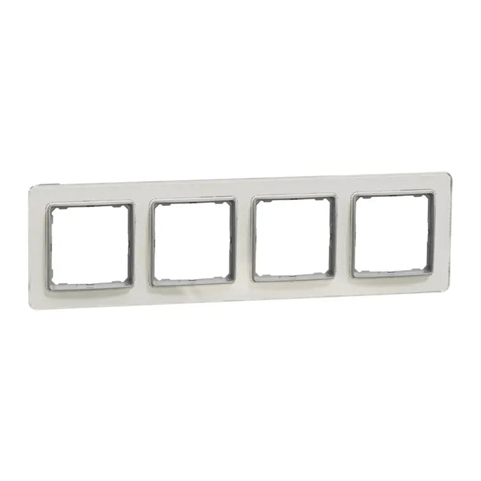 FRAME FOUR WHITE GLASS SCHNEIDER SEDNA (SDD360804) - Ключове и контакти<<<Електроматериали<<<Praktiker&&&Ключове и