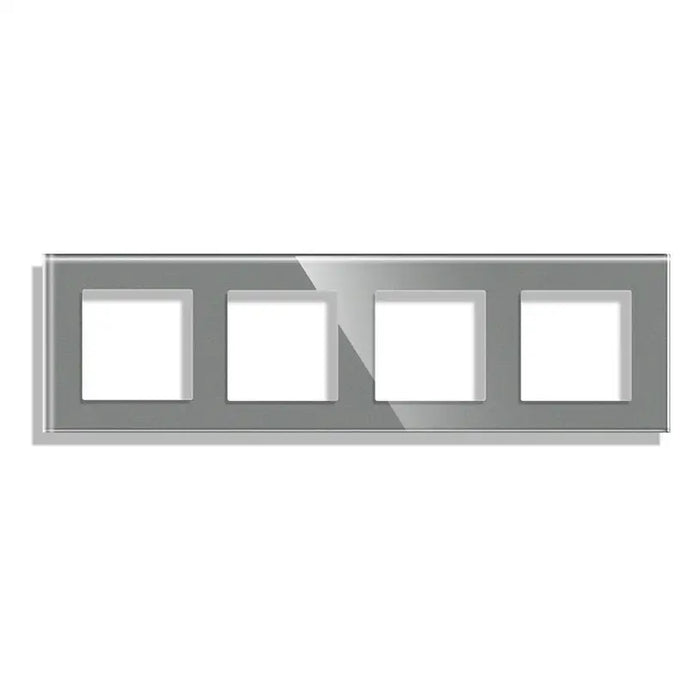 FRAME QUAD GLASS LUXON GRAY - Ключове и контакти<<<Електроматериали<<<Praktiker&&&Ключове и