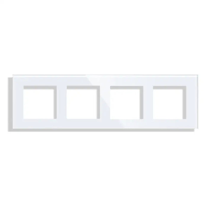 FRAME QUAD GLASS WHITE LUXON - Ключове и контакти<<<Електроматериали<<<Praktiker&&&Ключове и