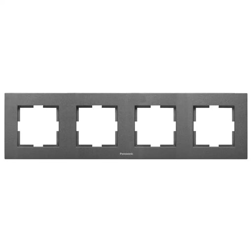 FRAME QUAD HORIZONTAL PANASONIC DARK GRAY KARRE+ - Ключове и контакти<<<Електроматериали<<<Praktiker&&&Ключове и