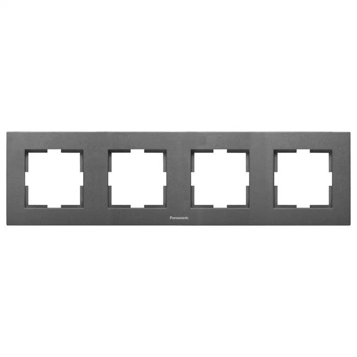 FRAME QUAD HORIZONTAL PANASONIC DARK GRAY KARRE+ - Ключове и контакти<<<Електроматериали<<<Praktiker&&&Ключове и