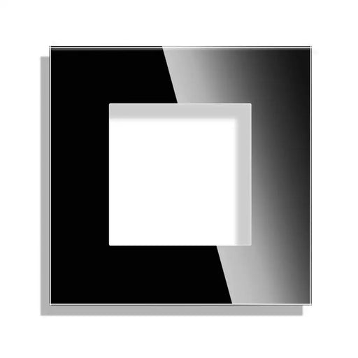 FRAME SINGLE GLASS BLACK LUXON - Ключове и контакти<<<Електроматериали<<<Praktiker&&&Ключове и