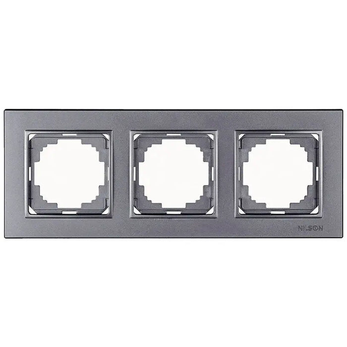 FRAME TRIPLE ANTHRACITE NILSON ALEGRA - Ключове и контакти<<<Електроматериали<<<Praktiker&&&Ключове и