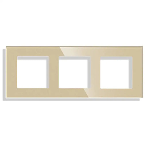 FRAME TRIPLE GLASS GOLD LUXON - Ключове и контакти<<<Електроматериали<<<Praktiker&&&Ключове и