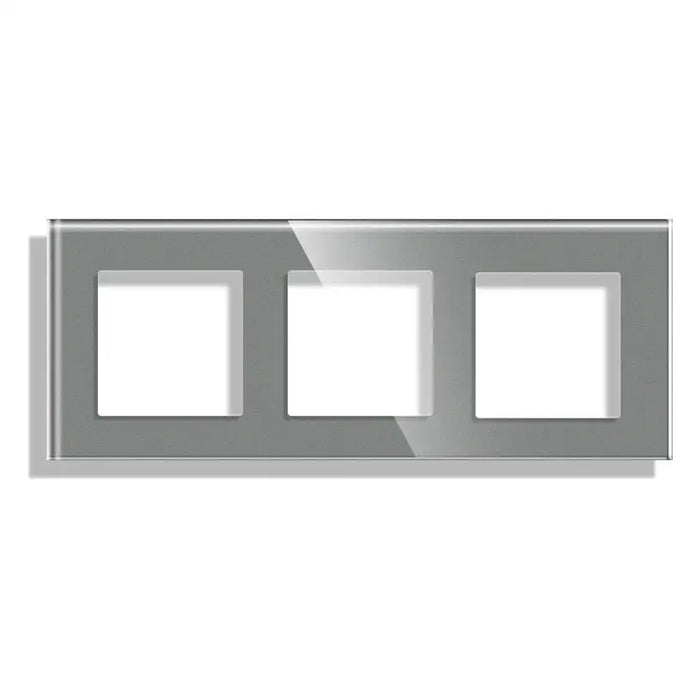 FRAME TRIPLE GLASS GRAY LUXON - Ключове и контакти<<<Електроматериали<<<Praktiker&&&Ключове и