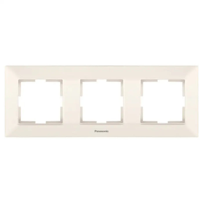 FRAME TRIPLE HORIZONTAL CREAM PANASONIC Arkedia Slim - Ключове и контакти<<<Електроматериали<<<Строителни