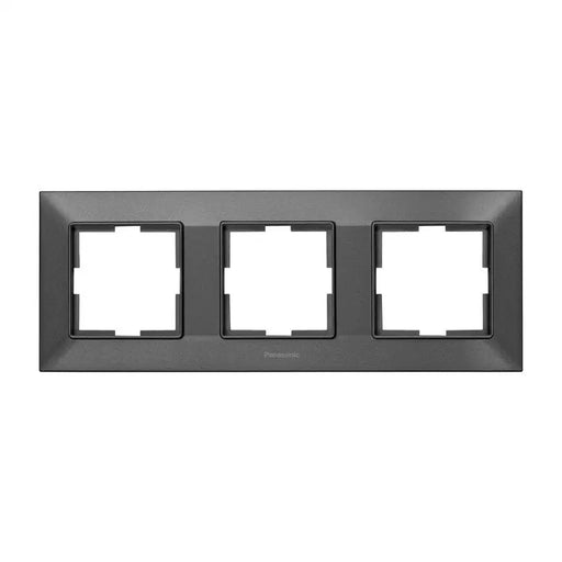 FRAME TRIPLE HORIZONTAL DARK GRAY PANASONIC Arkedia Slim - Ключове и контакти<<<Електроматериали<<<Praktiker&&&Ключове