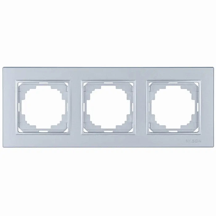 FRAME TRIPLE SILVER NILSON ALEGRA - Ключове и контакти<<<Електроматериали<<<Praktiker&&&Ключове и