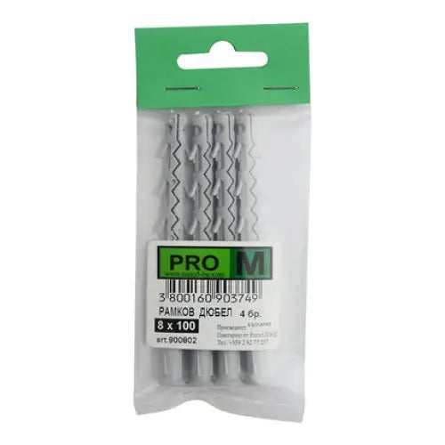 FRAMING DOWEL F8X100MM 4 PIECES PRO M - Комплекти дюбели<<<Дюбели<<<Инструменти и железария<<<Praktiker