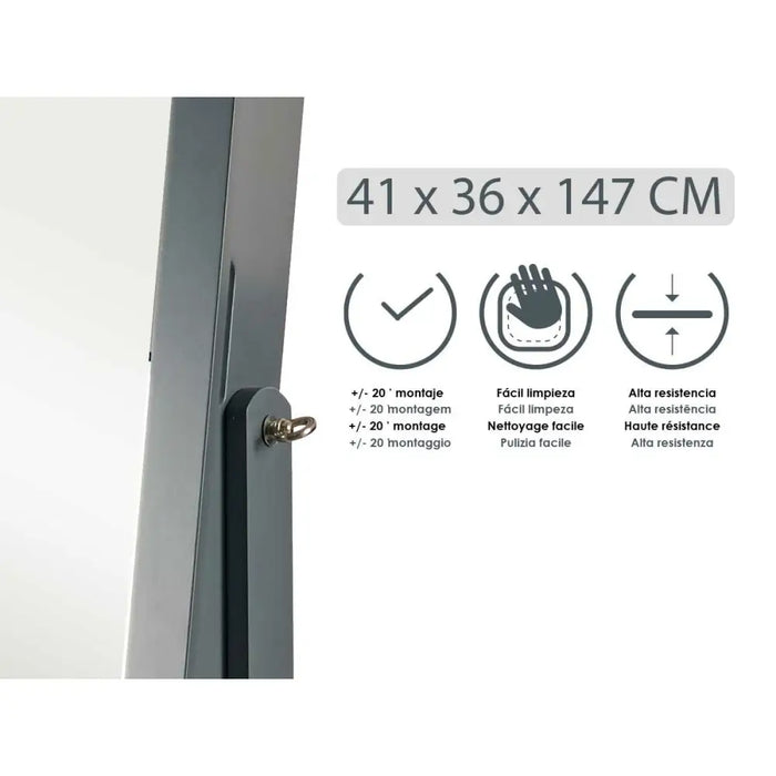 Free standing mirror Gift Decor Grey Cloth Crystal MDF MDF Wood 36 x 140 x 36,5 cm Rectangular Jewellery Stand