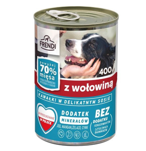 FRENDI with Beef chunks in delicate sauce - wet dog food - 400g