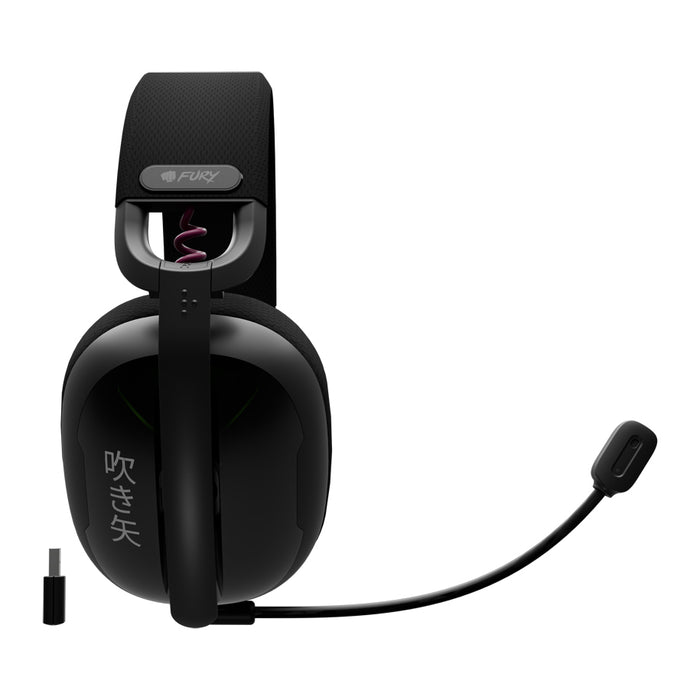 Fury Gaming Headset, Fukiya F6, Wireless With Microphone, Black