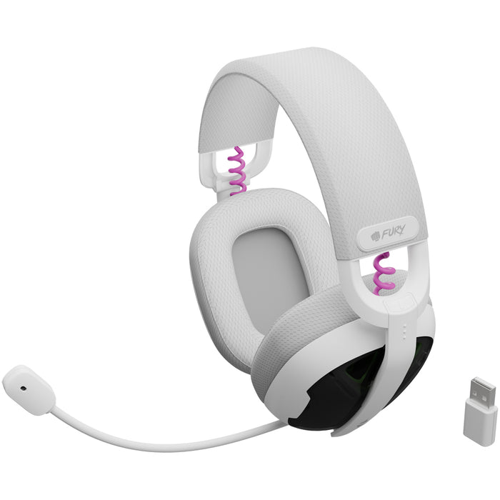 Fury Gaming Headset, Fukiya F6, Wireless With Microphone, White