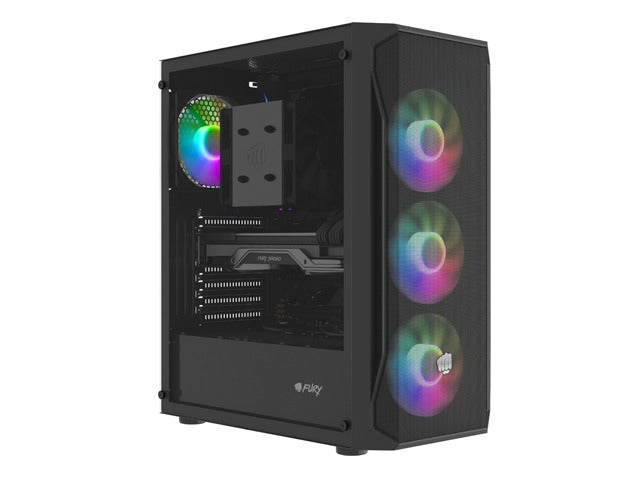 Fury PC Case Shobo SH4F RGB Midi Tower, Window, Black