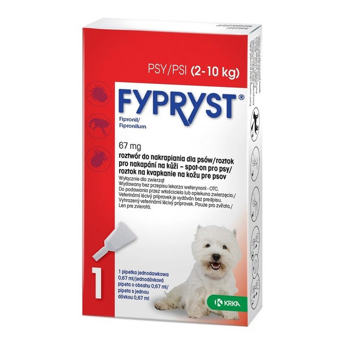 FYPRYST 67mg S (2-10kg) - drops against fleas and ticks for dogs – 1x0,67ml