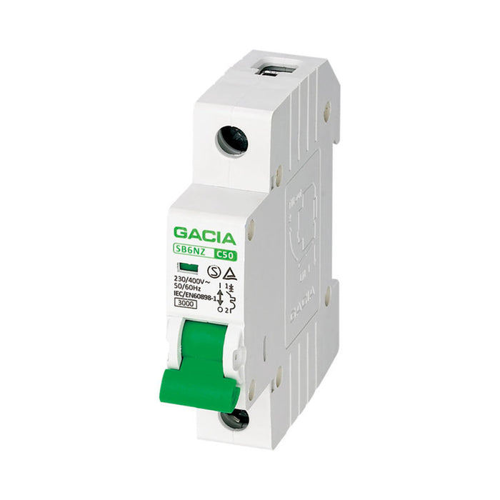 CIRCUIT BREAKER SINGLE POLE 50A 3KA GACIA SB6NZ MCB