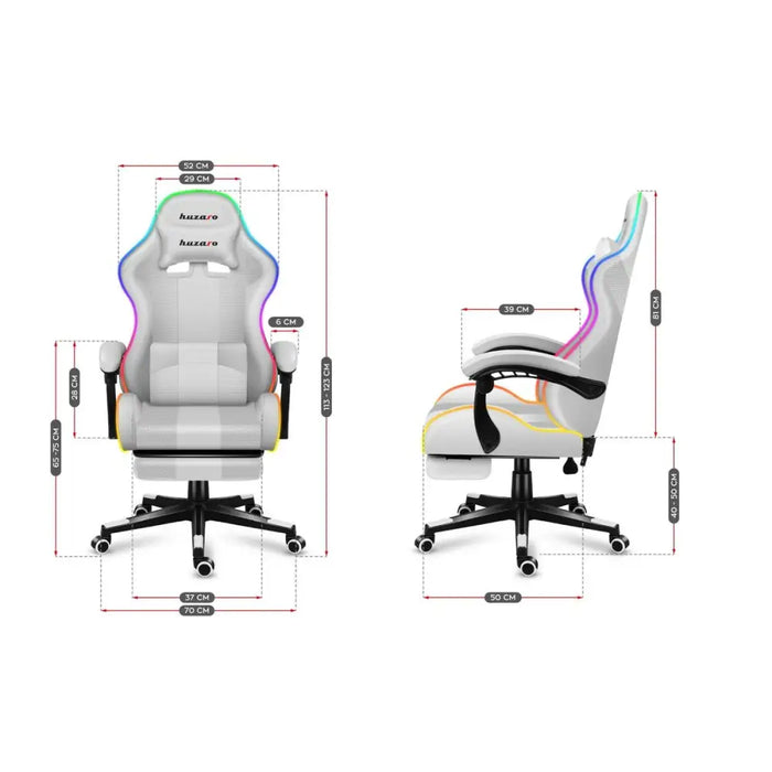 Gaming Chair Huzaro FORCE 4.7 RGB White - Аксесоари за Игри<<<Компютър Игри<<<Компютри| Електроника<<<BigBuy&&&Gaming