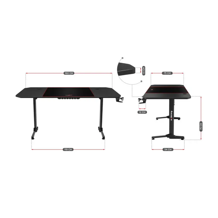 Gaming desk Huzaro Hero 4.7 Black - Tables and desksGAM-STO<<<PC GamingGAM<<<ActionPL