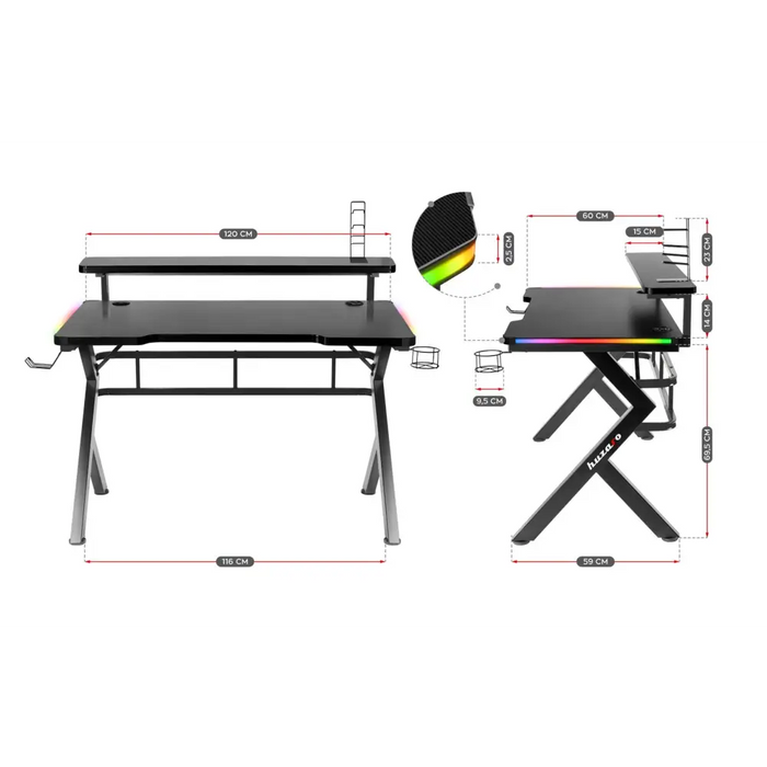 GAMING DESK HUZARO HERO 5.0 RGB - Tables and desksGAM-STO<<<PC GamingGAM<<<ActionPL