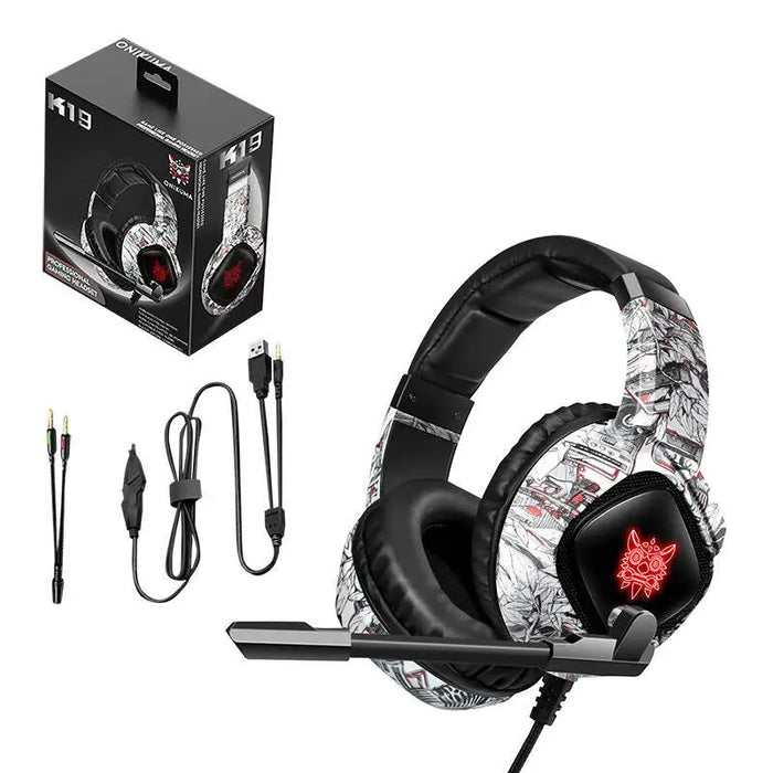 Gaming headphones ONIKUMA K19 Camou White - Wired<<<Headphones<<<Audio<<<InnproXML