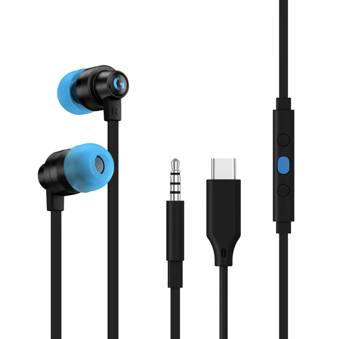 Gaming headphones with microphone Logitech G333 In-ear 3.5 mm + USB-C adapter plugs wired black - Gaming