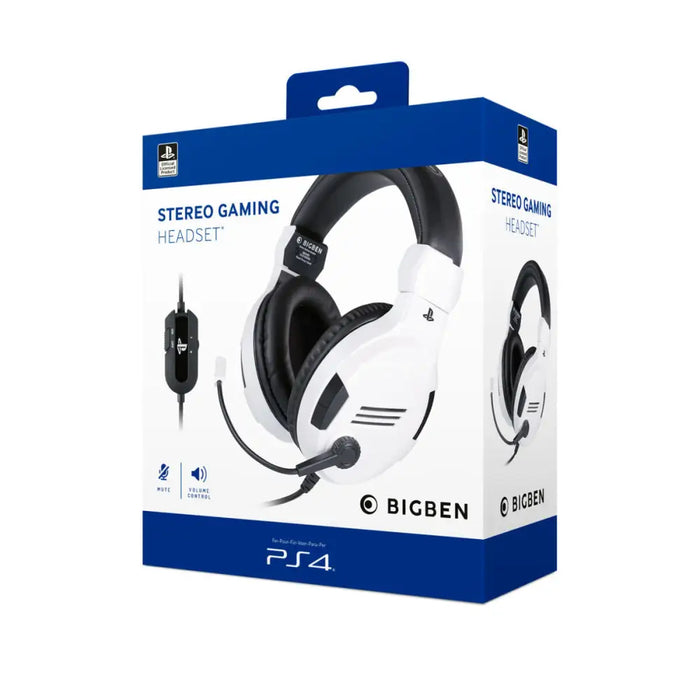 Gaming Headset with Microphone Big Ben Interactive PS4OFHEADSETV3WHITE White Black/White - Електроника Периферни и