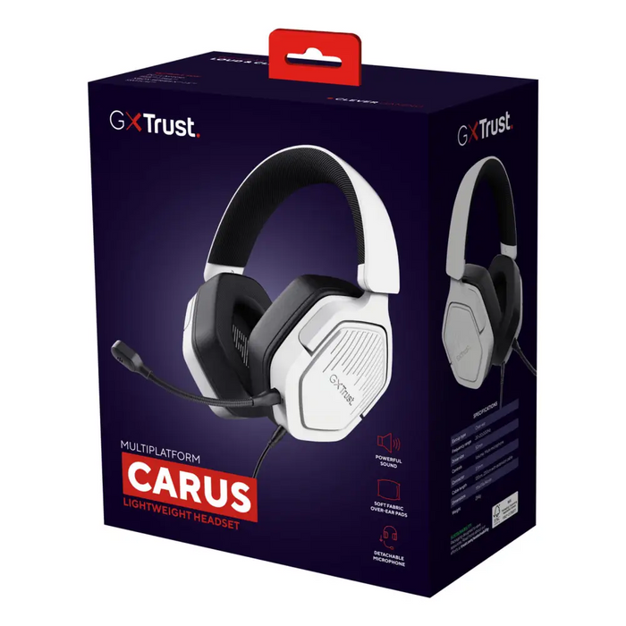 Gaming Headset with Microphone Trust GXT492W Carus White - Електроника Периферни и резервни части<<<Компютри|