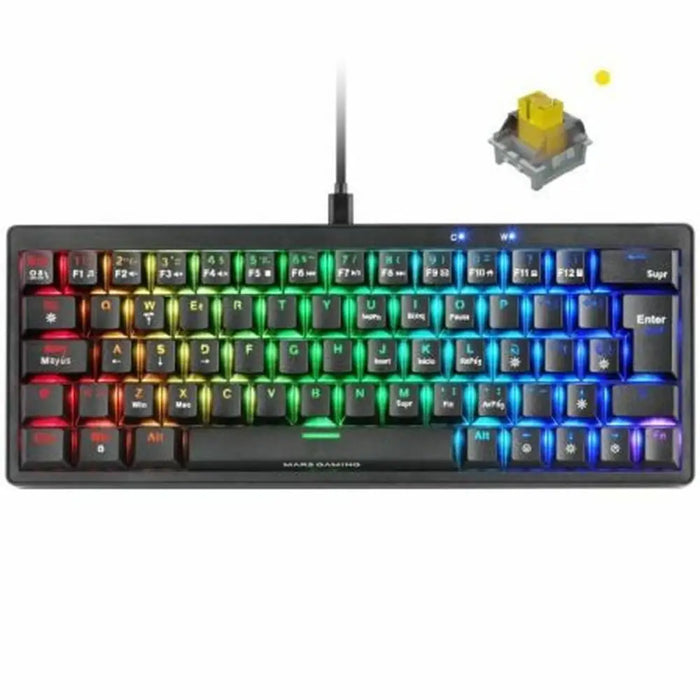 Gaming Keyboard Mars Gaming MKMINIPROYES Qwerty US Black - Електроника Периферни и резервни части<<<Компютри|
