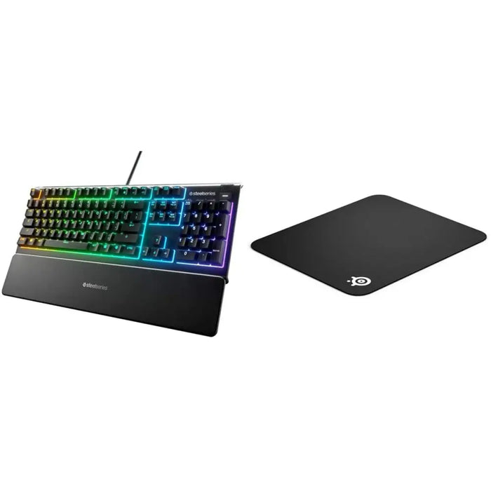 Gaming Keyboard SteelSeries Apex 3 Spanish Qwerty Black Gaming Mouse Mat - Електроника Периферни и резервни