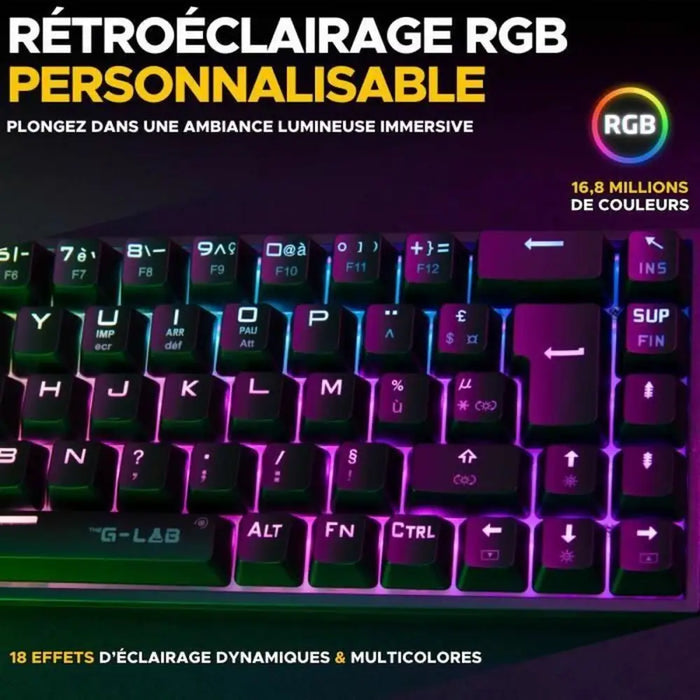 Gaming Keyboard The G-Lab KEYZ TITAN Black AZERTY - Gaming клавиатури<<<Компютър Игри<<<Компютри| Електроника<<<BigBuy