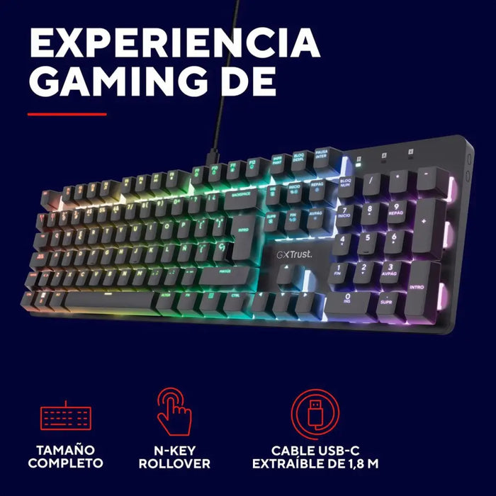 Gaming Keyboard Trust 25682 Black Spanish Qwerty - Компютър Игри<<<Компютри| Електроника<<<BigBuy&&&Gaming