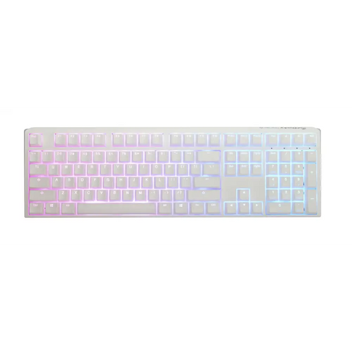 Gaming Mechanical Keyboard Ducky One 3 Pure White Full Size Hotswap Cherry MX Blue RGB PBT Keycaps - Геймърски