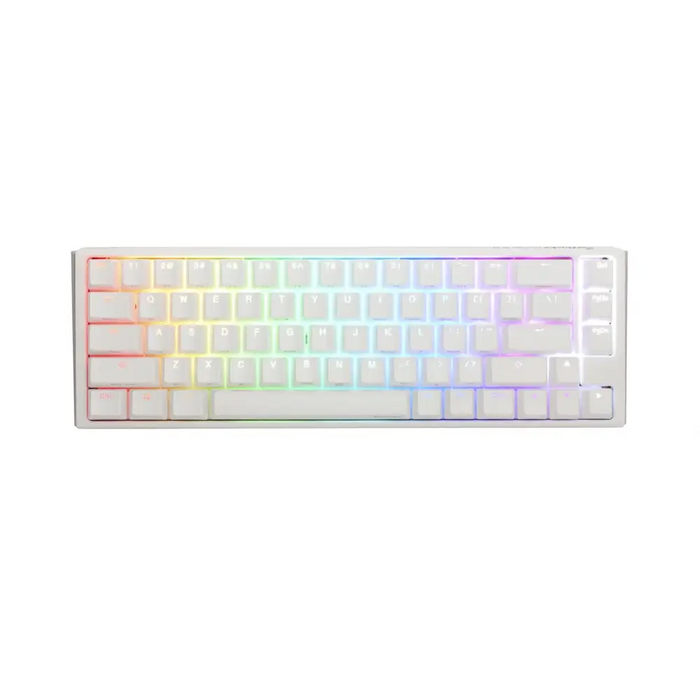 Gaming Mechanical Keyboard Ducky One 3 Pure White SF 65% Hotswap Cherry MX Clear RGB PBT Keycaps - Геймърски