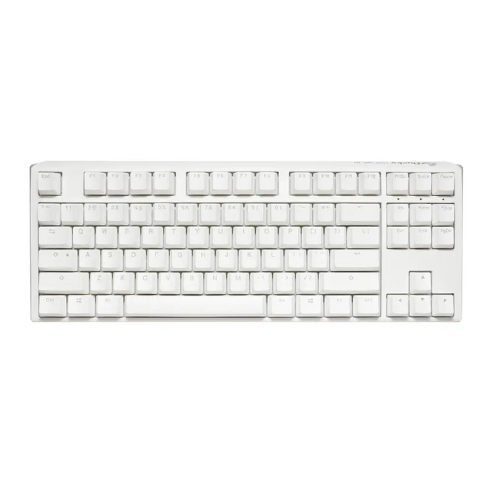 Gaming Mechanical Keyboard Ducky One 3 Pure White TKL Hotswap Cherry MX Red RGB PBT Keycaps - Геймърски