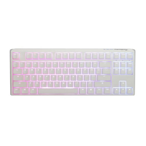 Gaming Mechanical Keyboard Ducky One 3 Pure White TKL Hotswap Cherry MX Red RGB PBT Keycaps - Геймърски