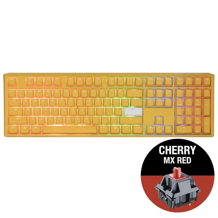 Gaming mechanical keyboard Ducky One 3 Yellow Full-Size Cherry MX Red - Геймърски клавиатури<<<Геймърска