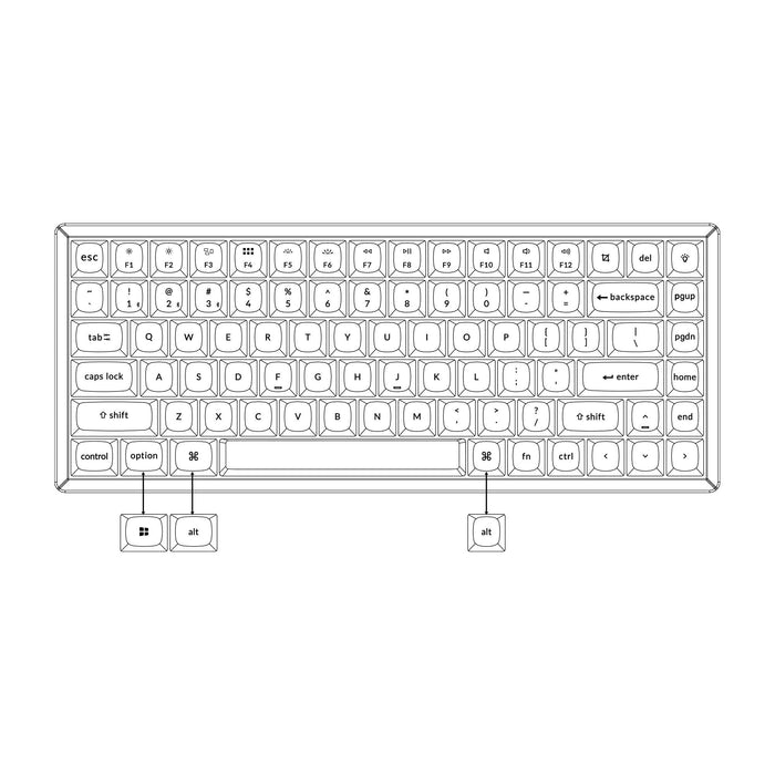 Gaming mechanical keyboard Keychron K2 Pro Hot-Swappable Keychron K Pro Mechanical Blue Switch RGB Backlight Aluminum