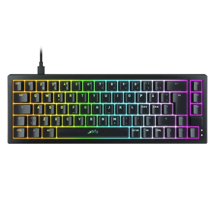 Gaming mechanical keyboard XTRFY K5 65% Hotswap RGB backlight UK Layout Kailh Red Black - Геймърски