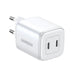 GaN Fast Charger 2 x USB-C 45W QC PD Ugreen CD294 - White - Cell phone USB charger<<<HurtelXML&&&Зарядни