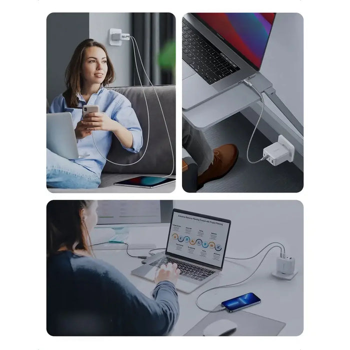 GaN Fast Charger 3xUSB C / USB 100W PPS Ugreen CD226 - White - Cell phone USB charger<<<HurtelXML