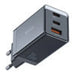 GaN Mcdodo CH-1543 network charger 2x USB-C 1x USB 67W + USB-C to USB-C 2m cable (black) - mains