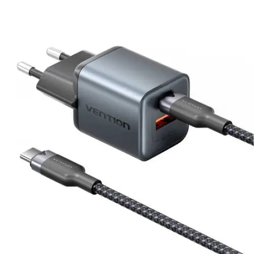 GaN Vention USB-C + A 30W Charger + USB-C-C Cable 1m (Gray) - mains chargers<<<Chargers<<<GSM Accessories<<<InnproXML
