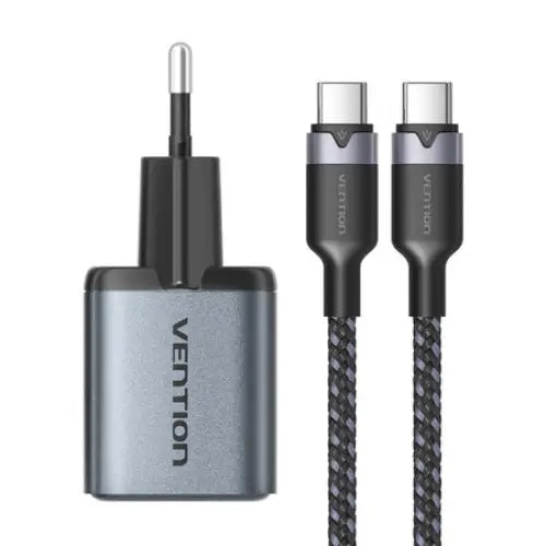 GaN Vention USB-C + A 30W Charger + USB-C-C Cable 1m (Gray) - mains chargers<<<Chargers<<<GSM Accessories<<<InnproXML