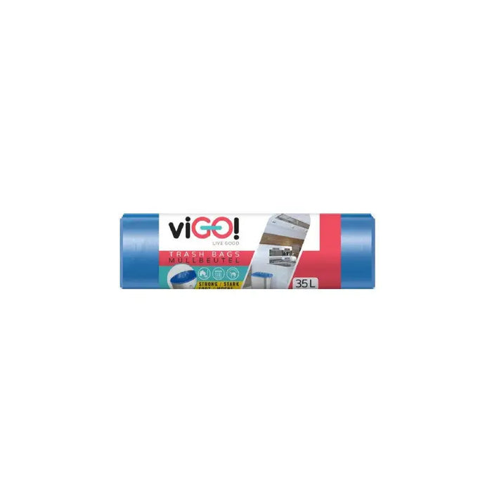 GARBAGE BAGS BLUE 35L HD 36 PCS. STANDARD VIGO - BLUE - Торби за смет<<<Грижа за дома<<<AmperelB2B