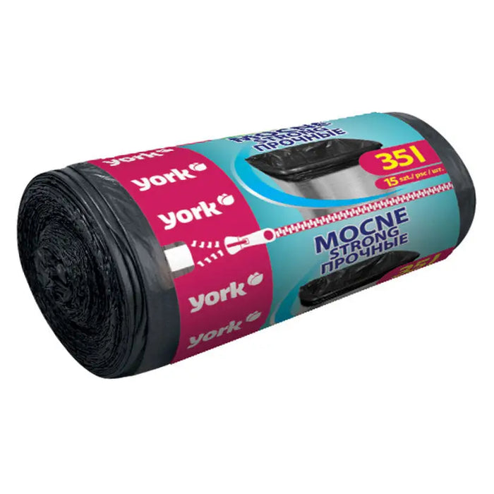 GARBAGE BAGS STRONG 35L 15PCS YORK - Кошове и торби за отпадъци<<<Домашни потреби<<<Кухня<<<Praktiker