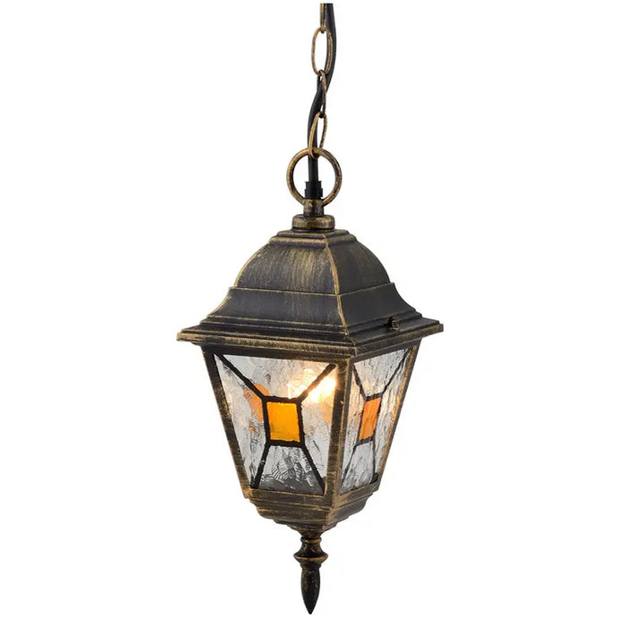GARDEN HANGING LANTERN 60W E27 IP44 GOLD PATINA BELIGHT - Градински фенери<<<Външно