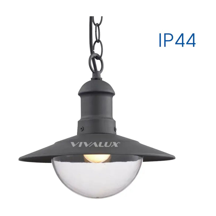 GARDEN LANTERN HANGING E27 IP44 DARK GRAY VIVALUX RIVIERA - Градински фенери<<<Външно