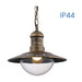 GARDEN LANTERN PENDANT E27 IP44 ANTIQUE BRASS VIVALUX RIVIERA - Градински фенери<<<Външно