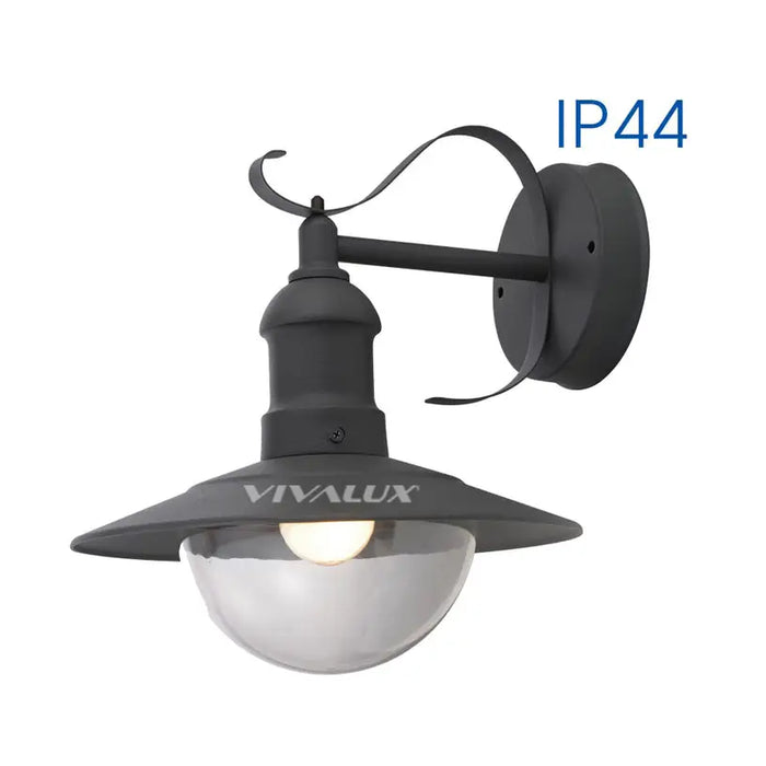 GARDEN LANTERN UPPER BRACKET E27 IP44 DARK GRAY VIVALUX RIVIERA - Градински фенери<<<Външно