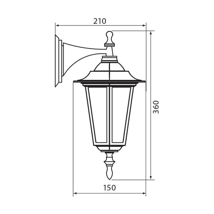 GARDEN LANTERN UPPER BRACKET GOLD E27 VIVALUX MARIBOR - Градински фенери<<<Външно